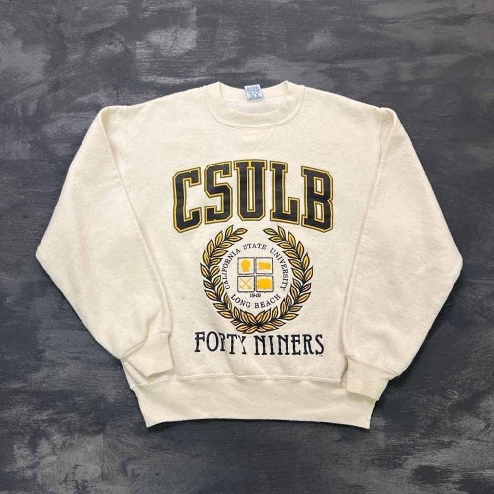 Vintage California State University Sweatshirt Medium White 90s Russell Athletic